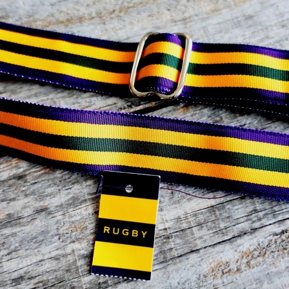 Ralph Lauren Rugby Belt Grosgrain Preppy Stripes Small Medium Adjustable - Picture 1 of 7